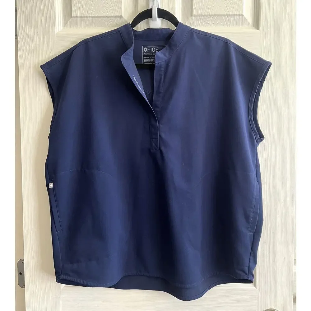 FIGS Technical Collection Women's Navy Rafaela Oversized Scrub Top Sz L - Picture 2 of 9
